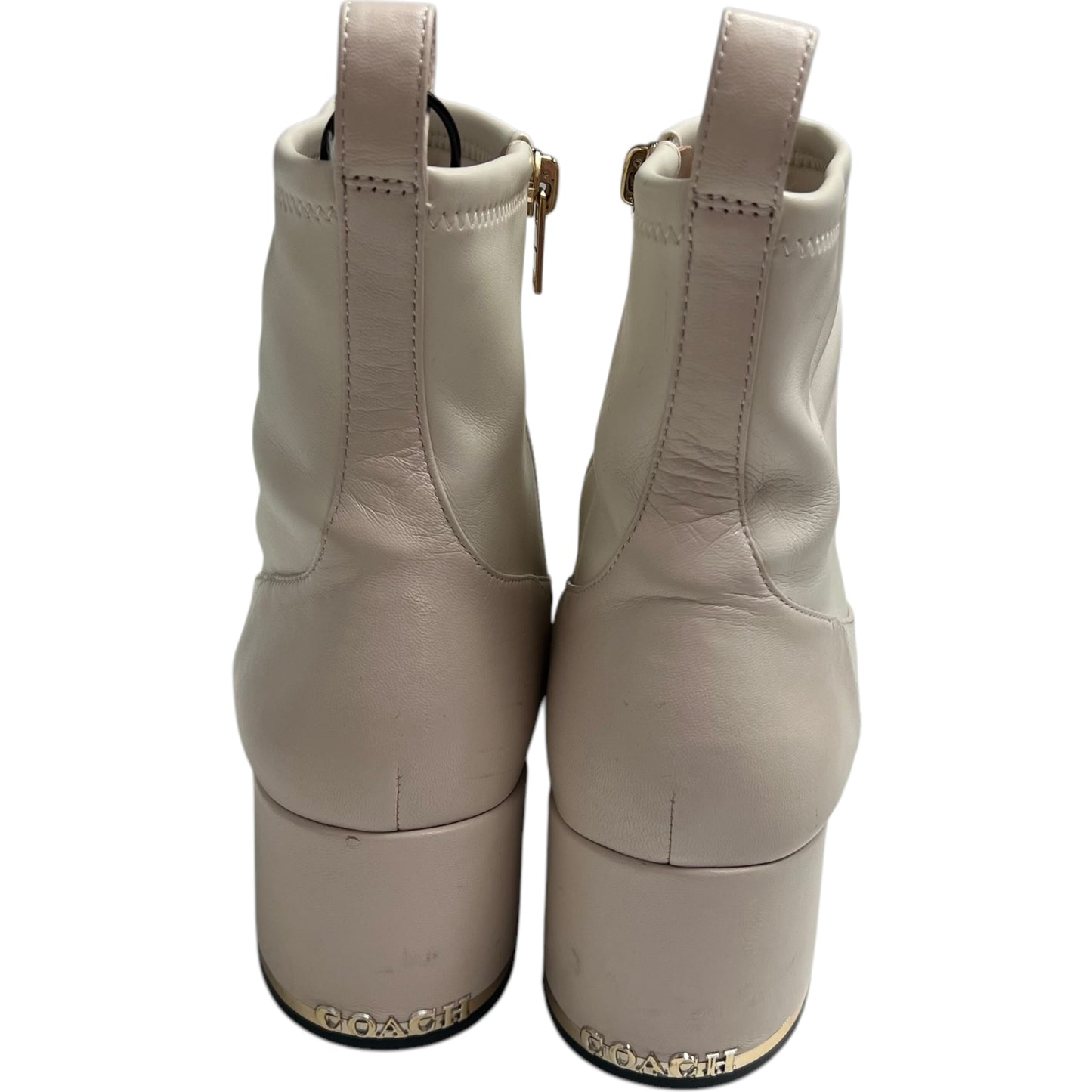 Boots Designer By Coach In Cream, Size: 10