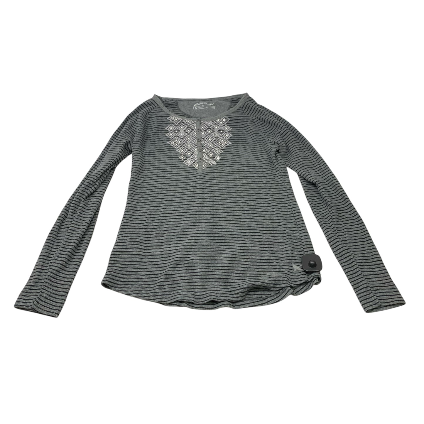 Top Long Sleeve Basic By Eddie Bauer In Grey, Size: L