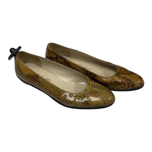 Shoes Luxury Designer By Ferragamo In Snakeskin Print, Size: 8