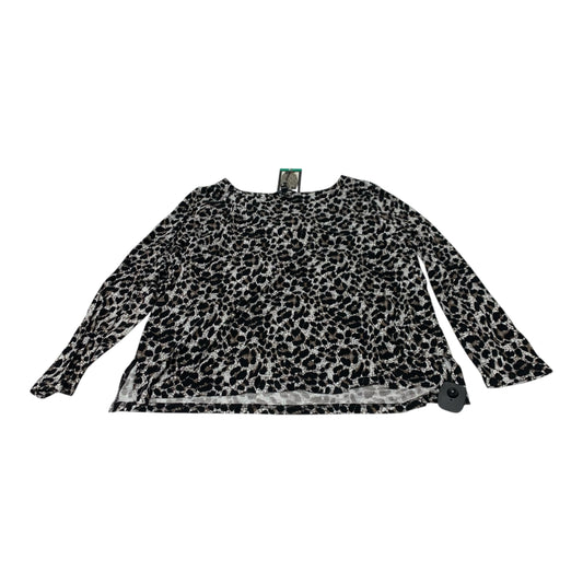 Top Long Sleeve By Mario Serrani In Animal Print, Size: Xl