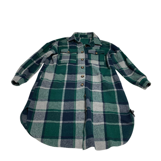 Jacket Shirt By Clothes Mentor In Blue & Green, Size: S