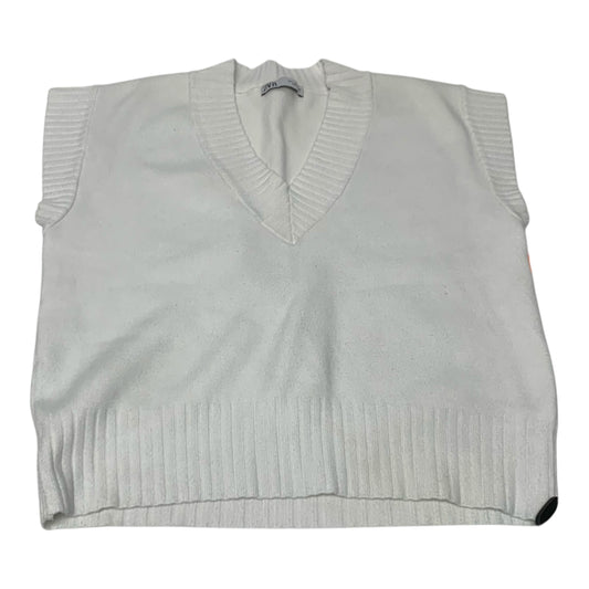 Vest Sweater By Zara In White, Size: S