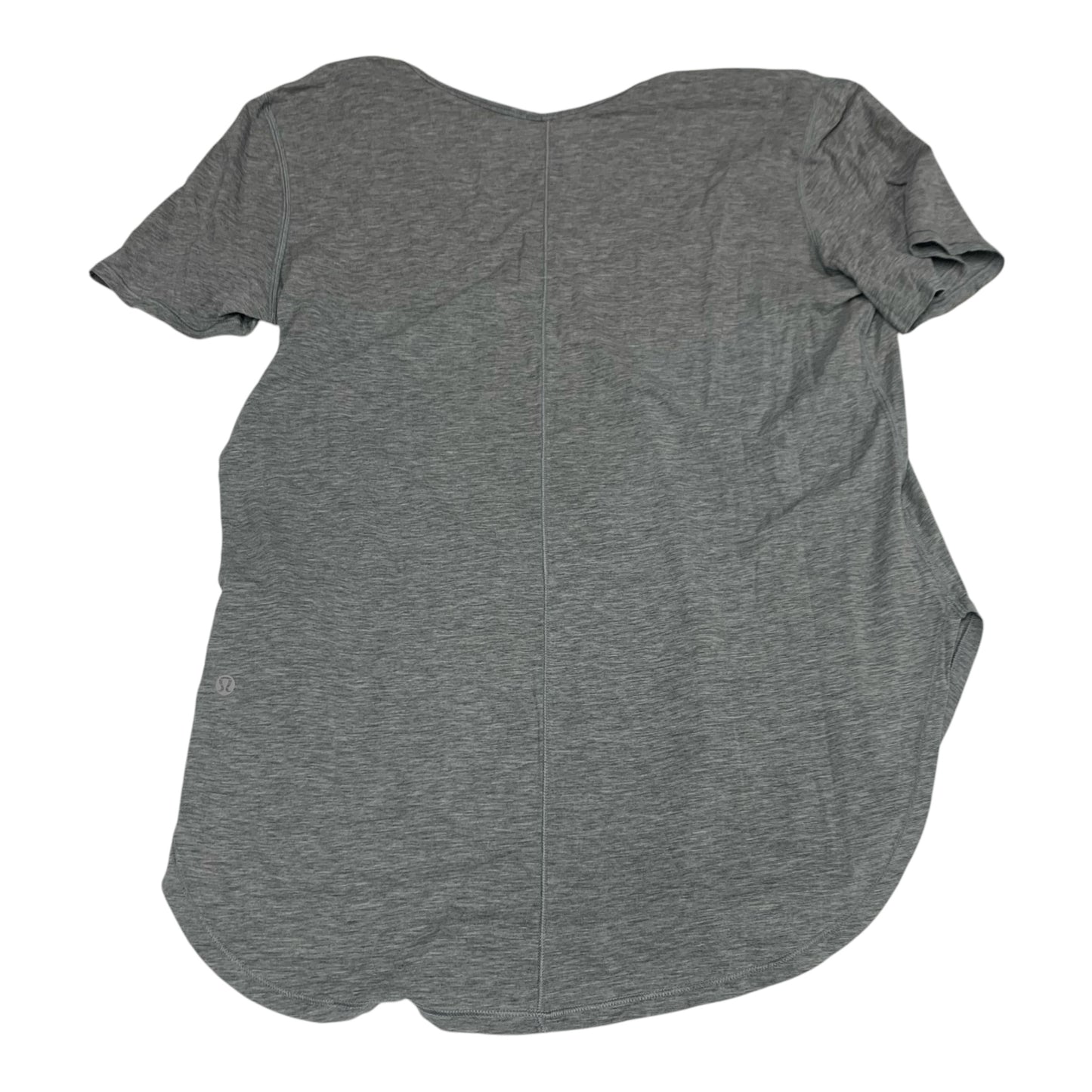 Athletic Top Short Sleeve By Lululemon In Grey, Size: M