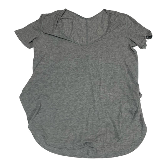 Athletic Top Short Sleeve By Lululemon In Grey, Size: M