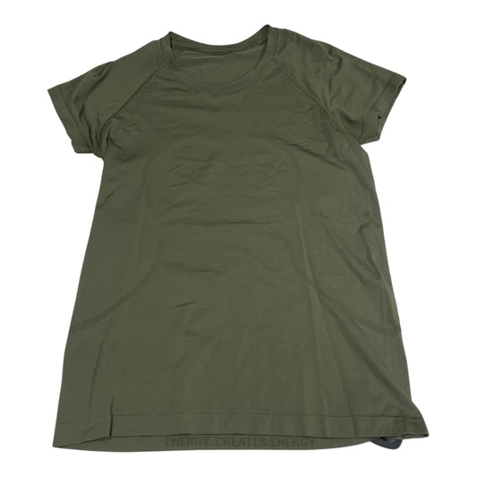 Athletic Top Short Sleeve By Lululemon In Green, Size: M