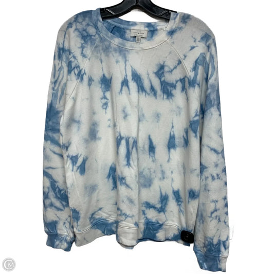 Sweatshirt Crewneck By Lucky Brand In Blue & White, Size: L