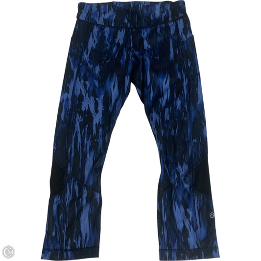 Athletic Leggings Capris By Lululemon In Black & Blue, Size: S