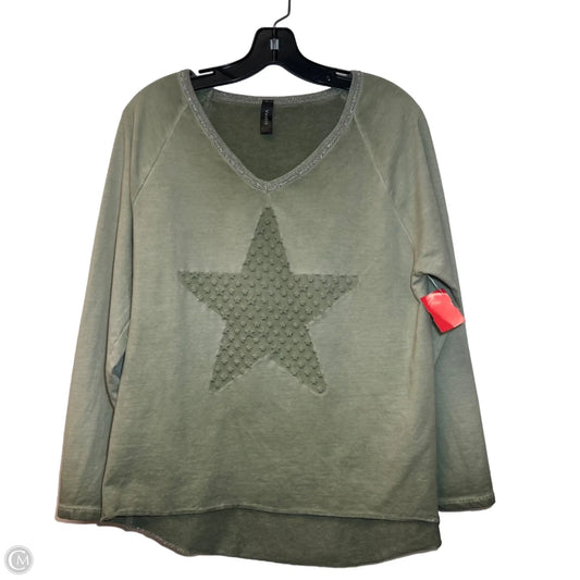 Top Long Sleeve By Venti6 In Green, Size: S