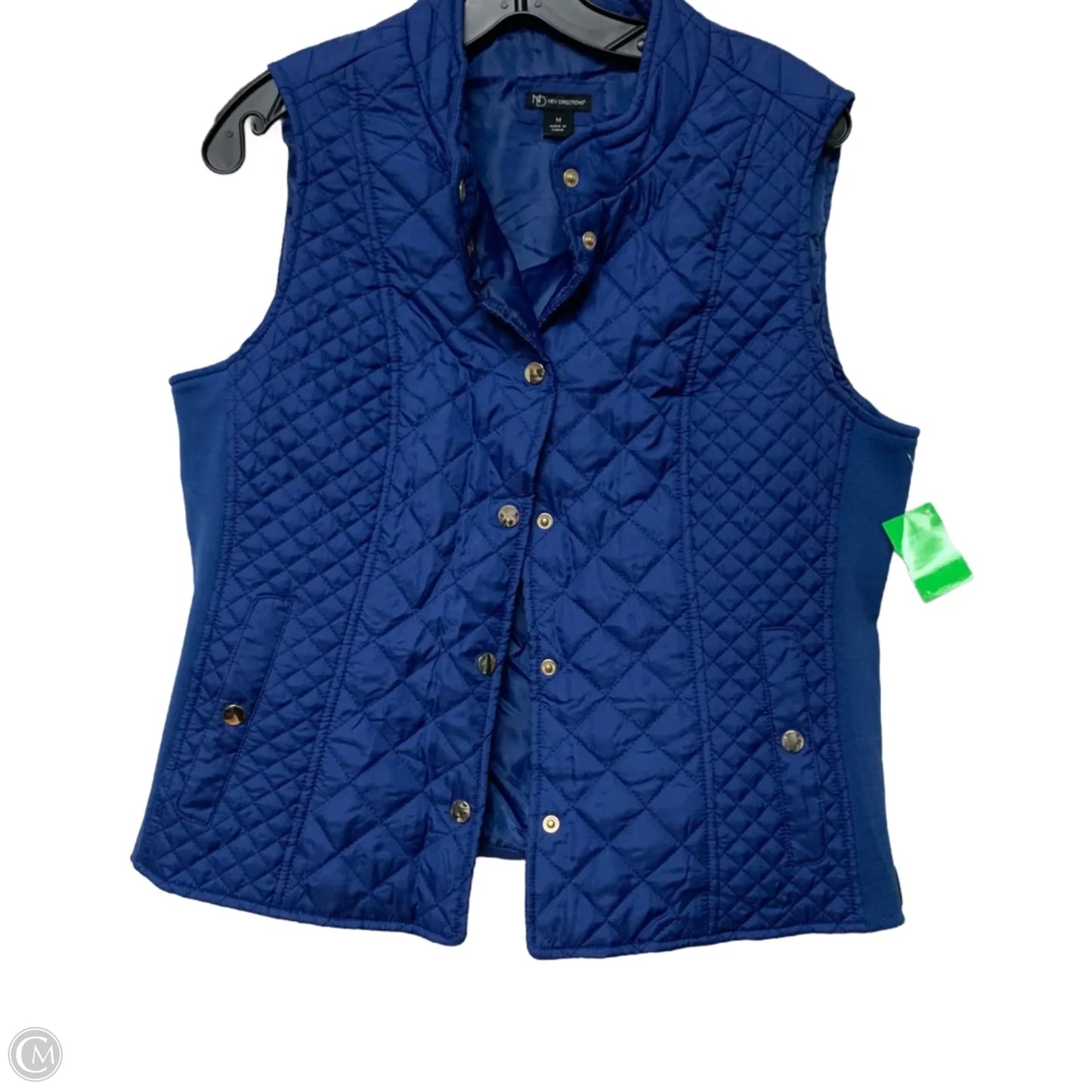 Vest Puffer & Quilted By New Directions In Blue, Size: M