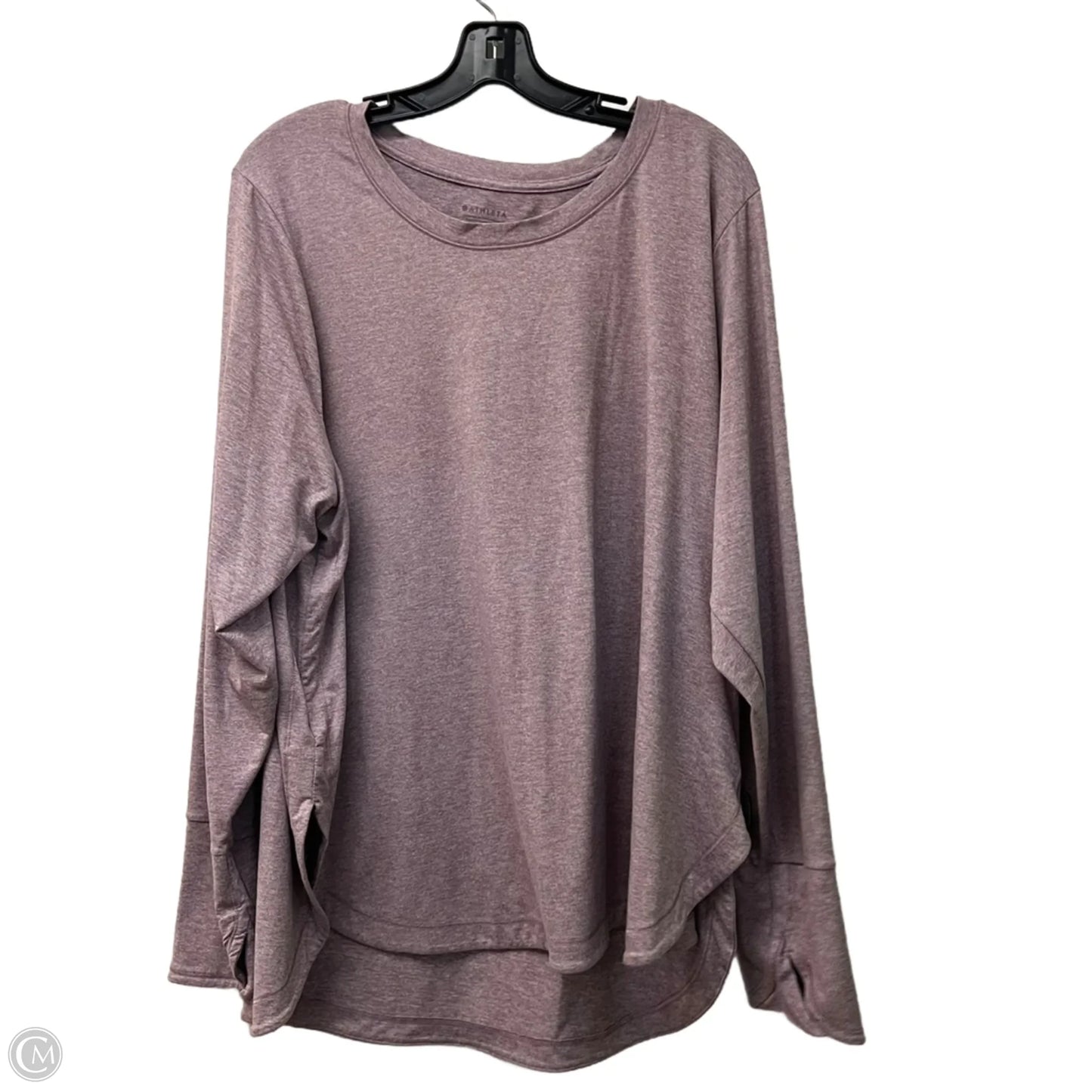 Athletic Top Long Sleeve Crewneck By Athleta In Purple, Size: 2x
