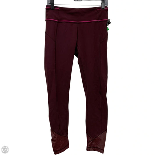 Athletic Leggings By Lululemon In Maroon, Size: S