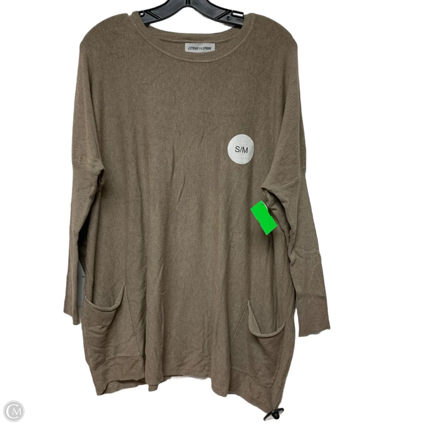Top Long Sleeve By citrus lemon In Brown, Size: S