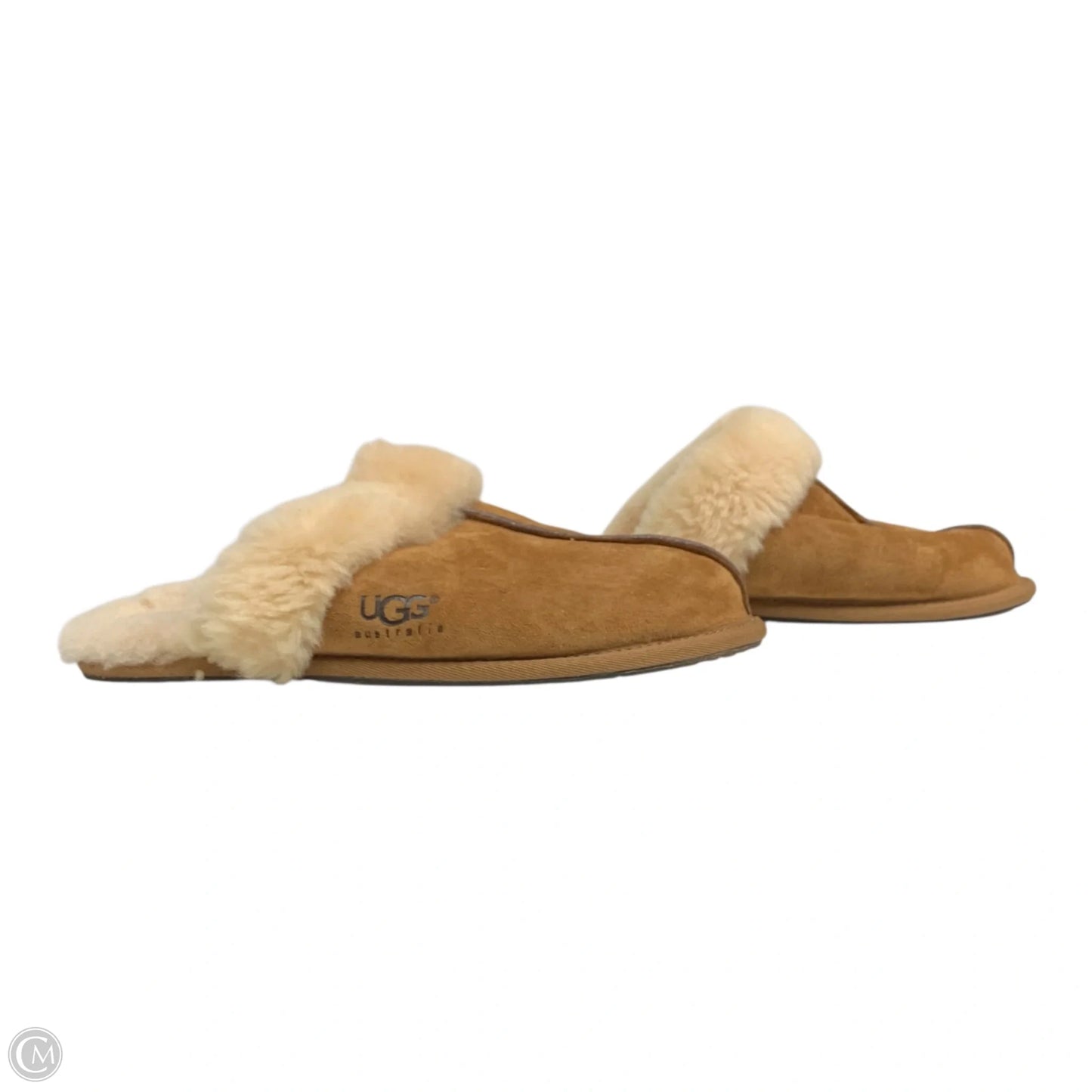 Slippers Designer By Ugg In Tan, Size: 9