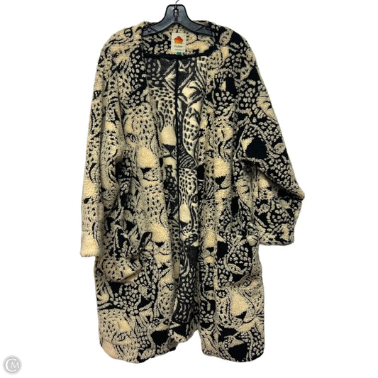 Coat Designer By Farm Rio In Black & Cream, Size: L