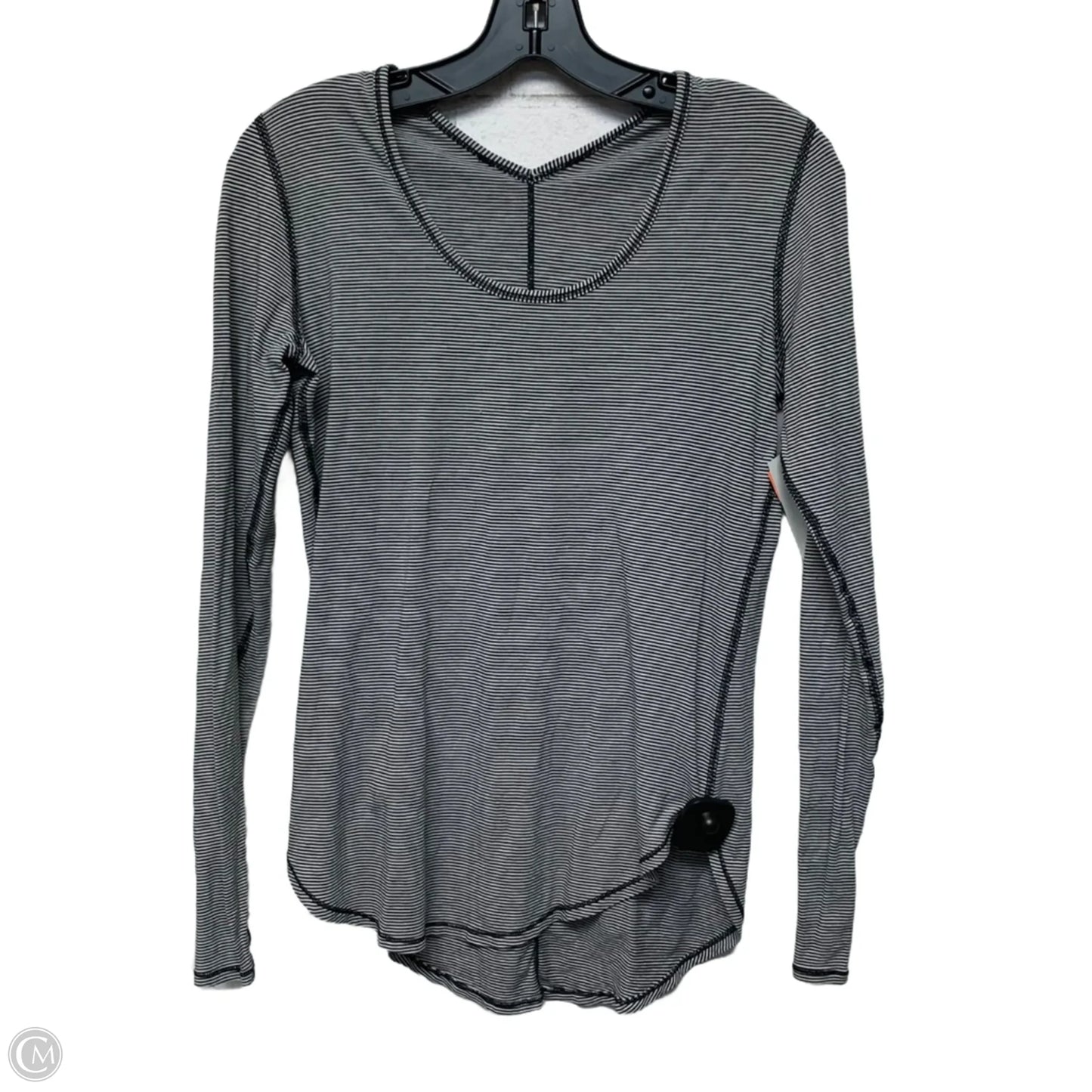 Athletic Top Long Sleeve Crewneck By Lululemon In Striped Pattern, Size: S