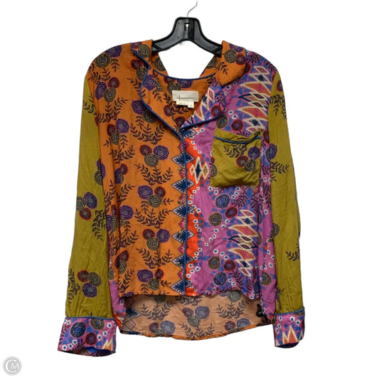 Top Long Sleeve By Anthropologie In Multi-colored, Size: M