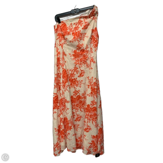 Dress Casual Maxi By Zara In Cream & Orange, Size: M