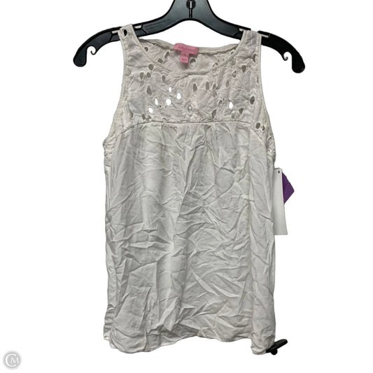 Top Sleeveless Designer By Lilly Pulitzer In White, Size: S