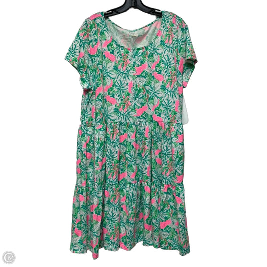 Dress Designer By Lilly Pulitzer In Green & Pink, Size: Xxl