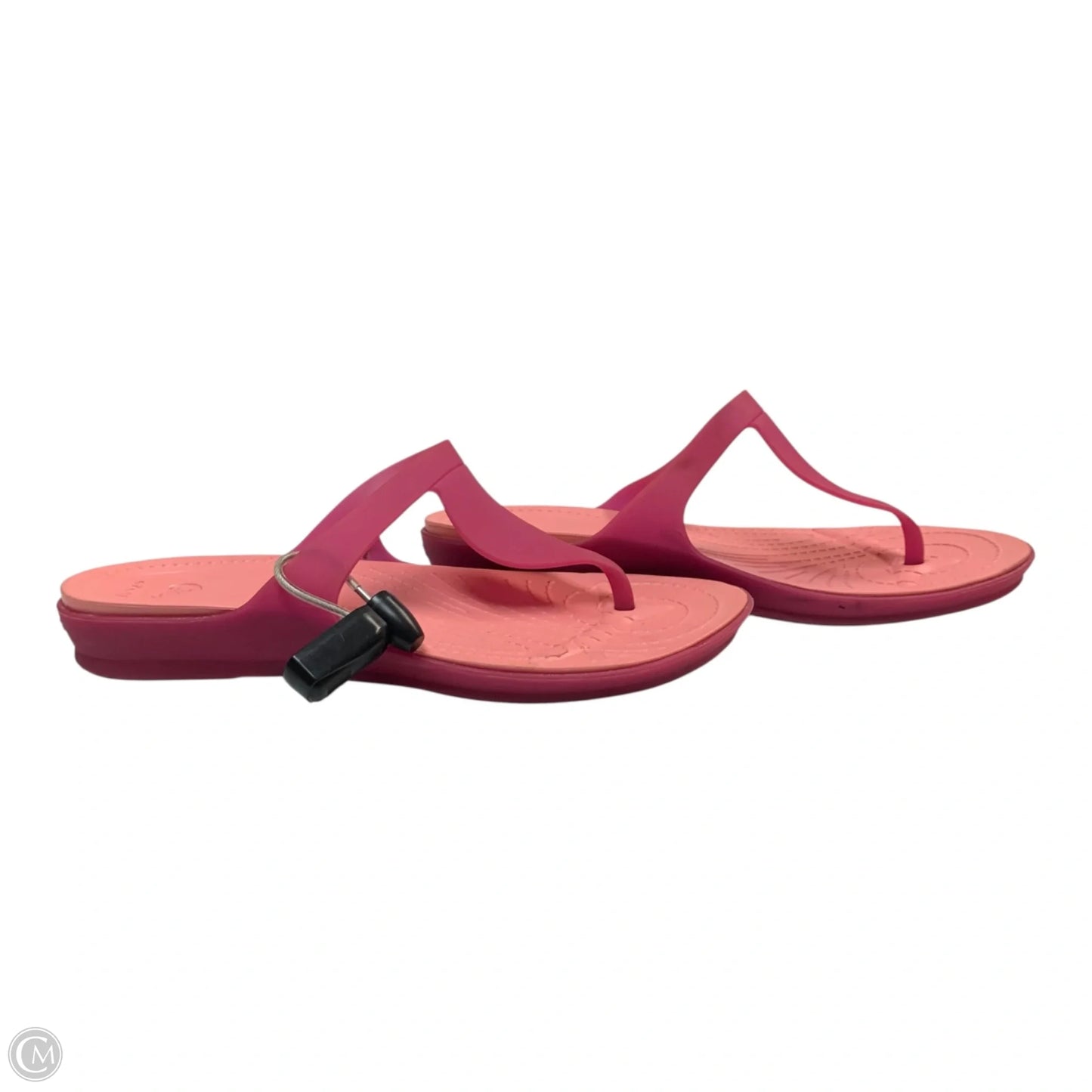 Sandals Flats By Crocs In Pink, Size: 7