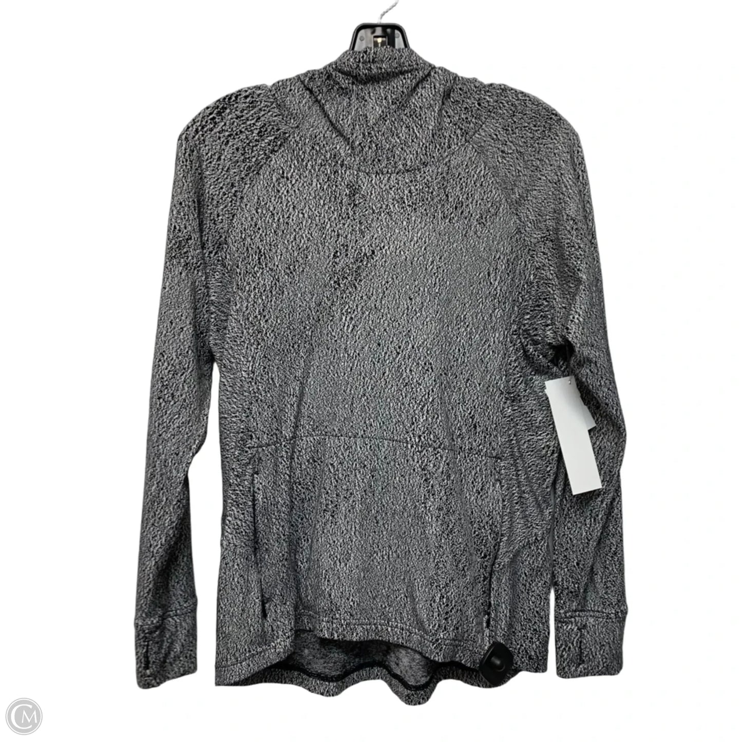 Athletic Top Long Sleeve Hoodie By Lululemon In Black & White, Size: S