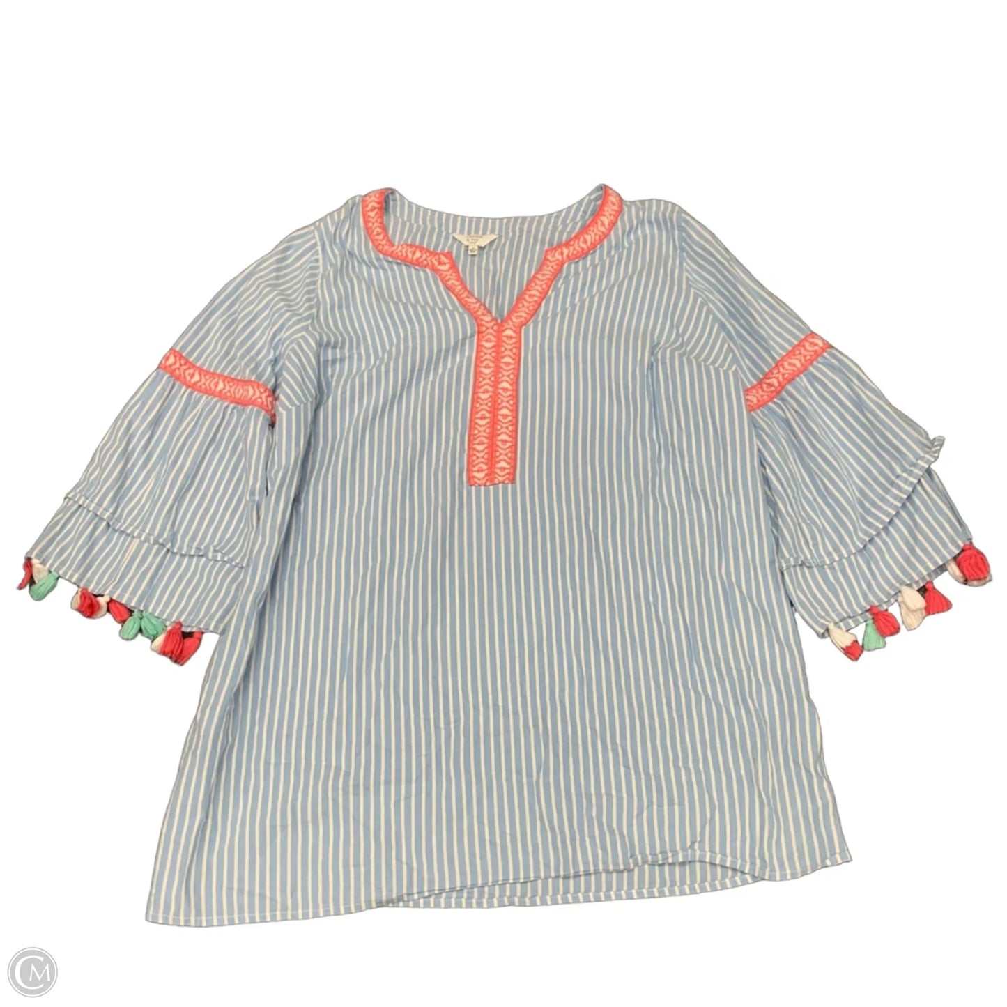 Tunic 3/4 Sleeve By Crown And Ivy In Striped Pattern, Size: 1x