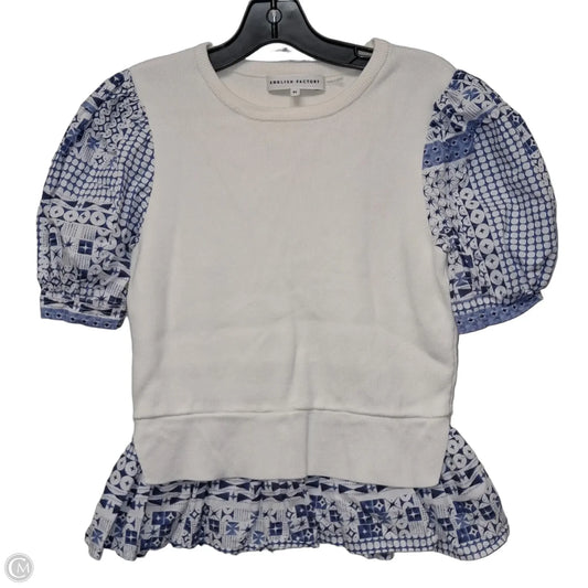 Top Short Sleeve By English Factory In Blue & White, Size: Xs