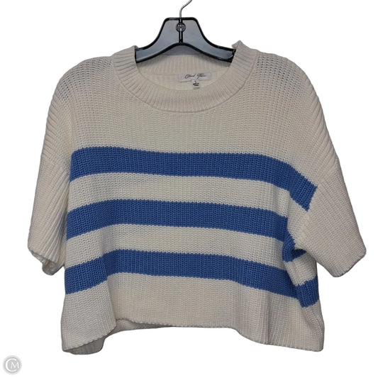 Sweater Short Sleeve By Cloud Ten In Blue & White, Size: S