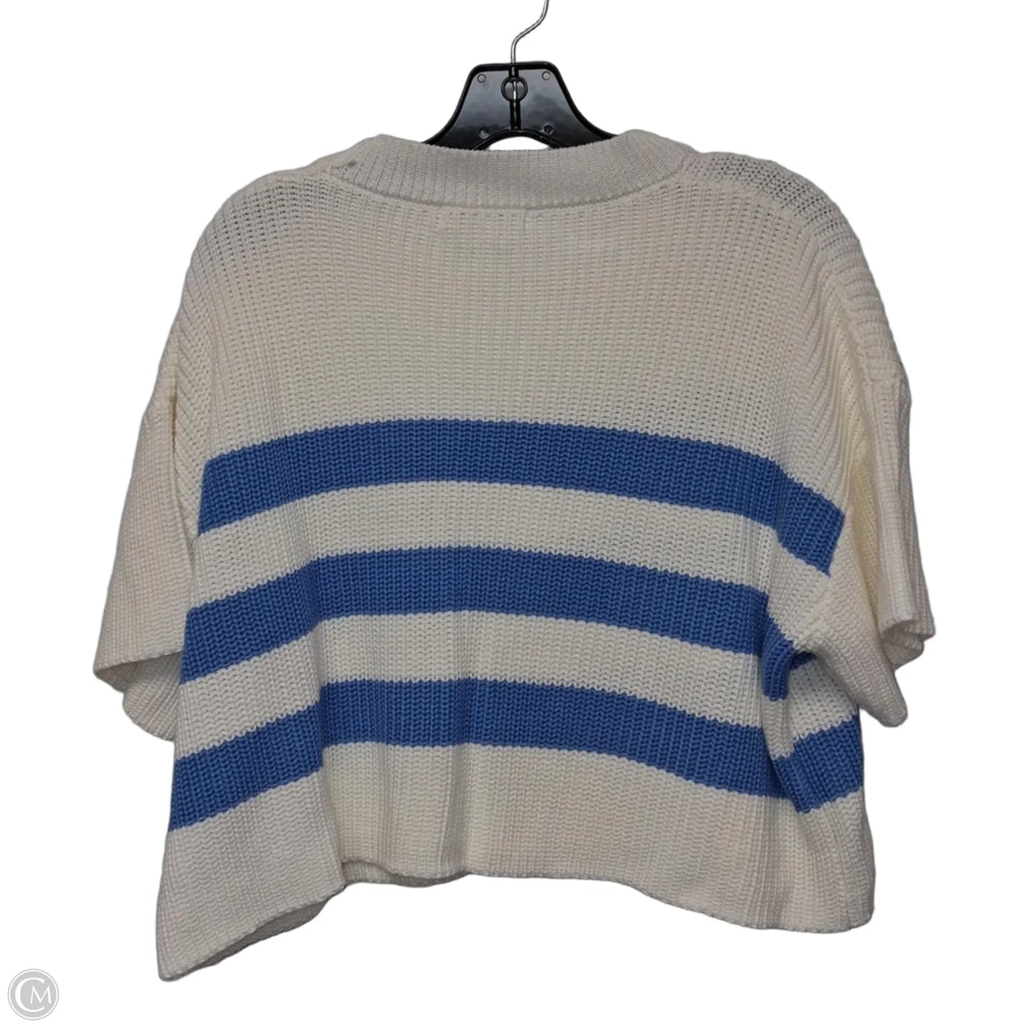 Sweater Short Sleeve By Cloud Ten In Blue & White, Size: S