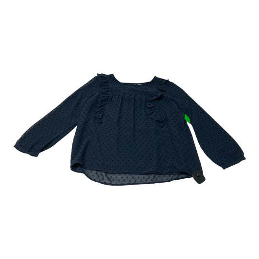 Blouse Long Sleeve By J. Crew In Navy, Size: S