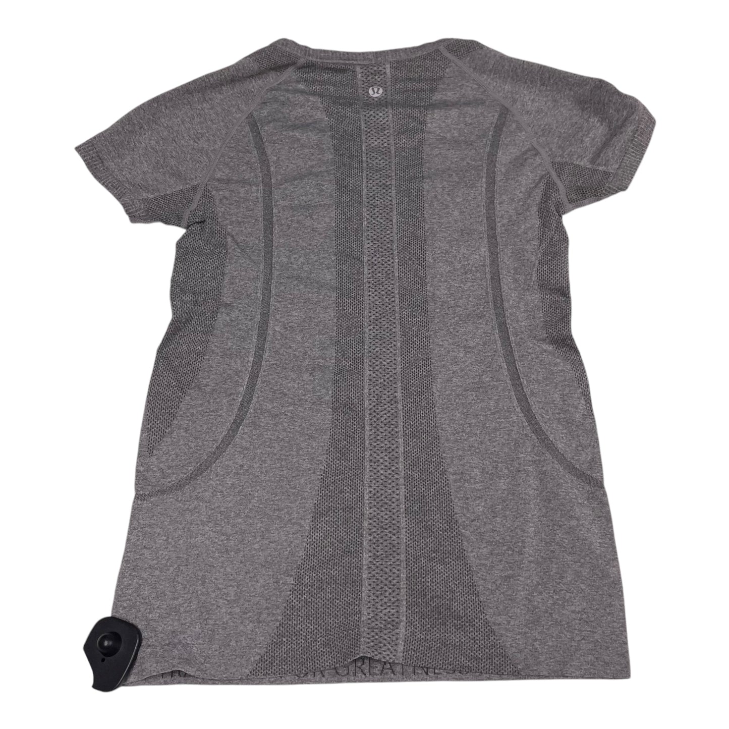 Athletic Top Short Sleeve By Lululemon In Grey, Size: S