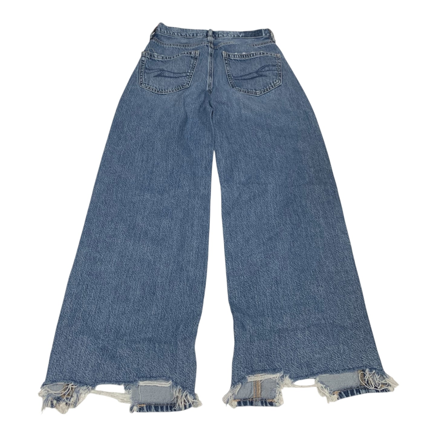 Jeans Wide Leg By American Eagle In Blue Denim, Size: 000