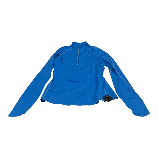 Athletic Top Long Sleeve Collar By Nike Apparel In Blue, Size: M