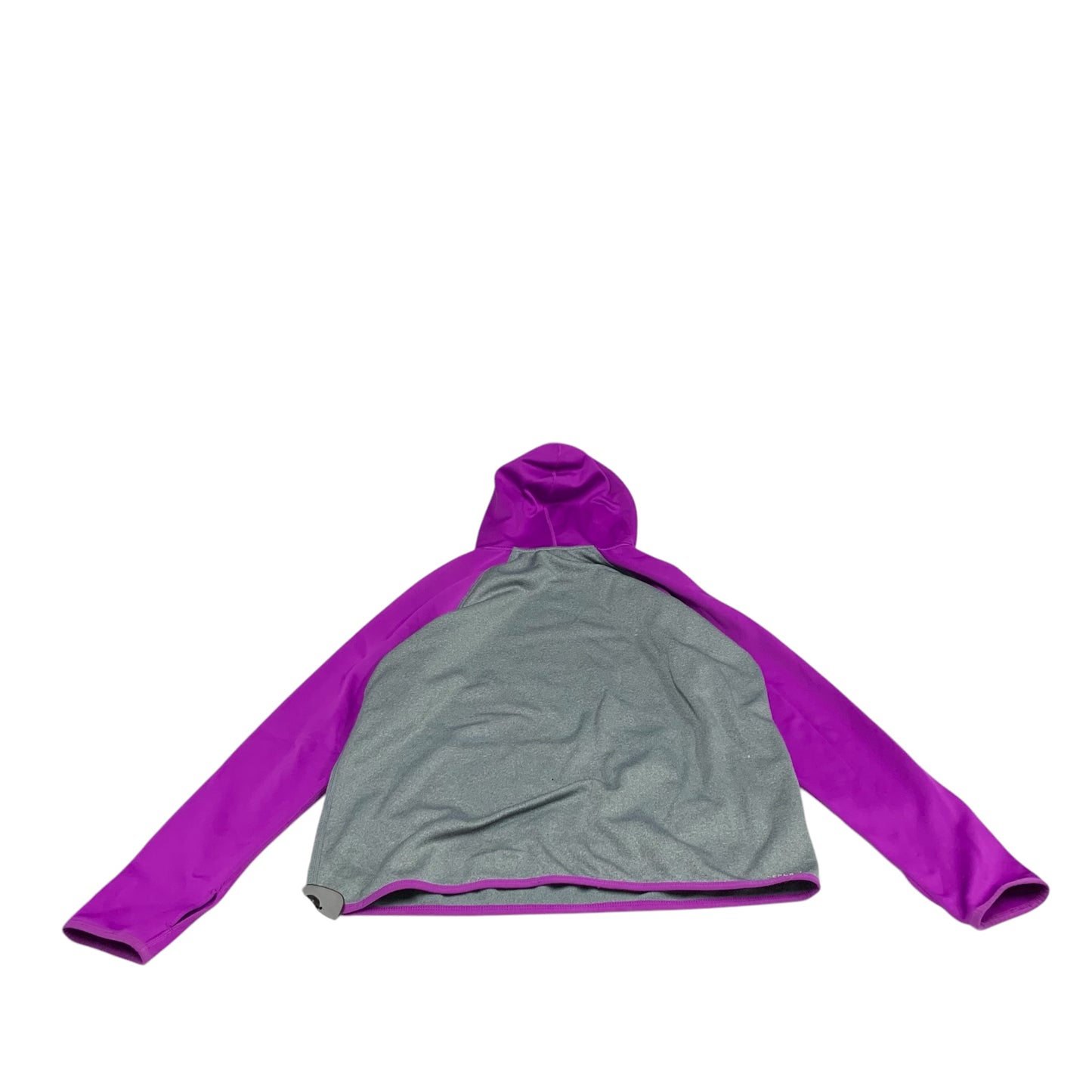 Athletic Sweatshirt Hoodie By Nike Apparel In Grey & Purple, Size: M