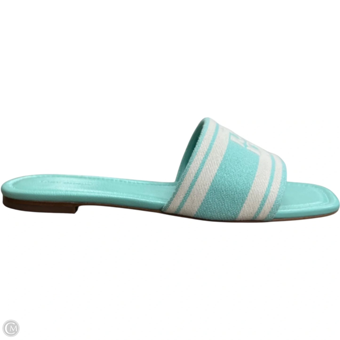 Sandals Designer By Tory Burch In Blue & White, Size: 8.5