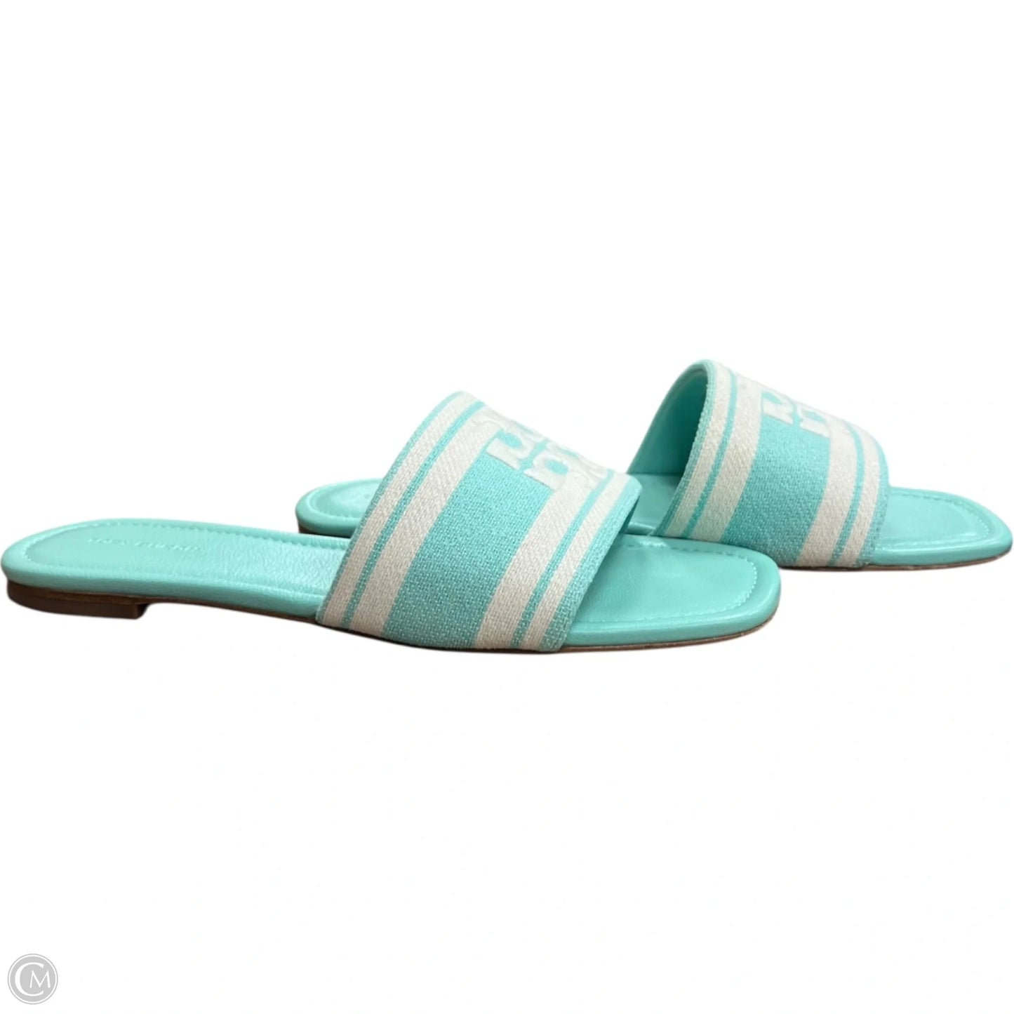Sandals Designer By Tory Burch In Blue & White, Size: 8.5