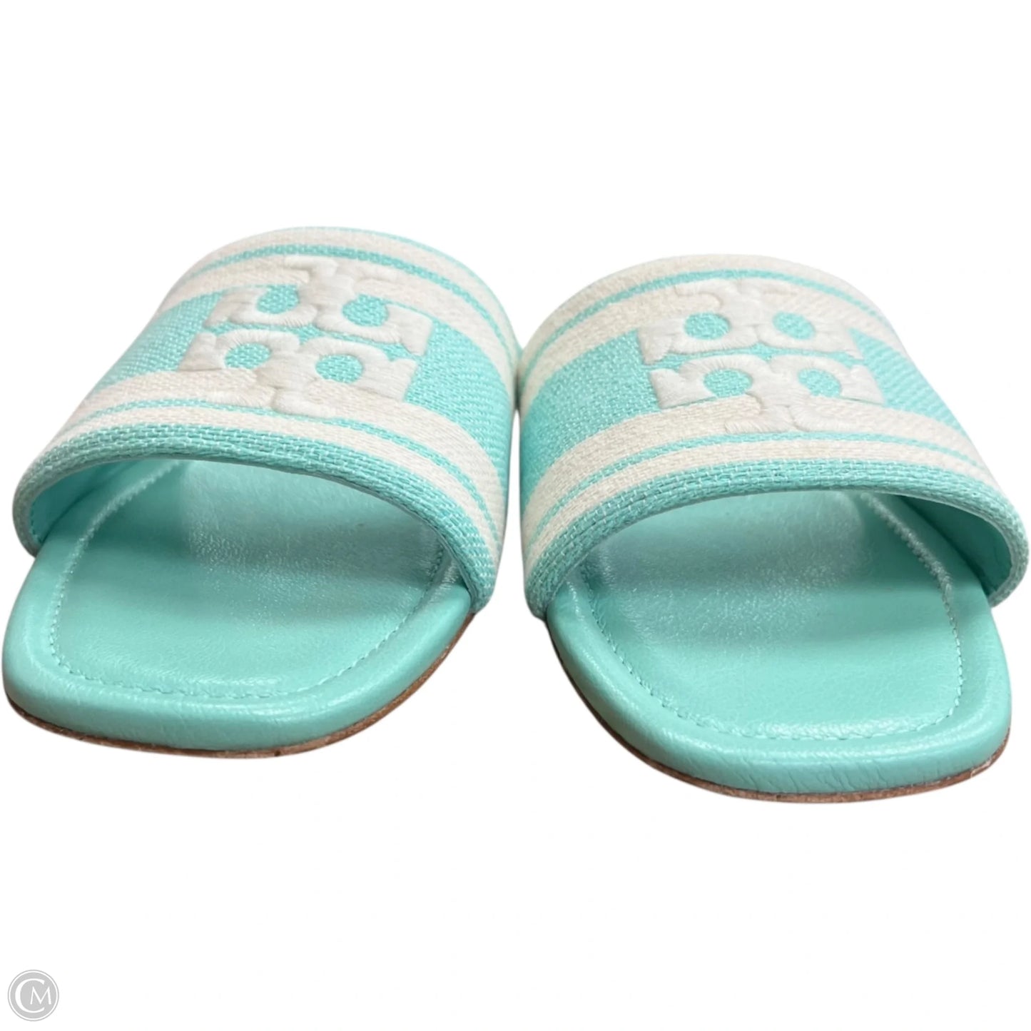 Sandals Designer By Tory Burch In Blue & White, Size: 8.5