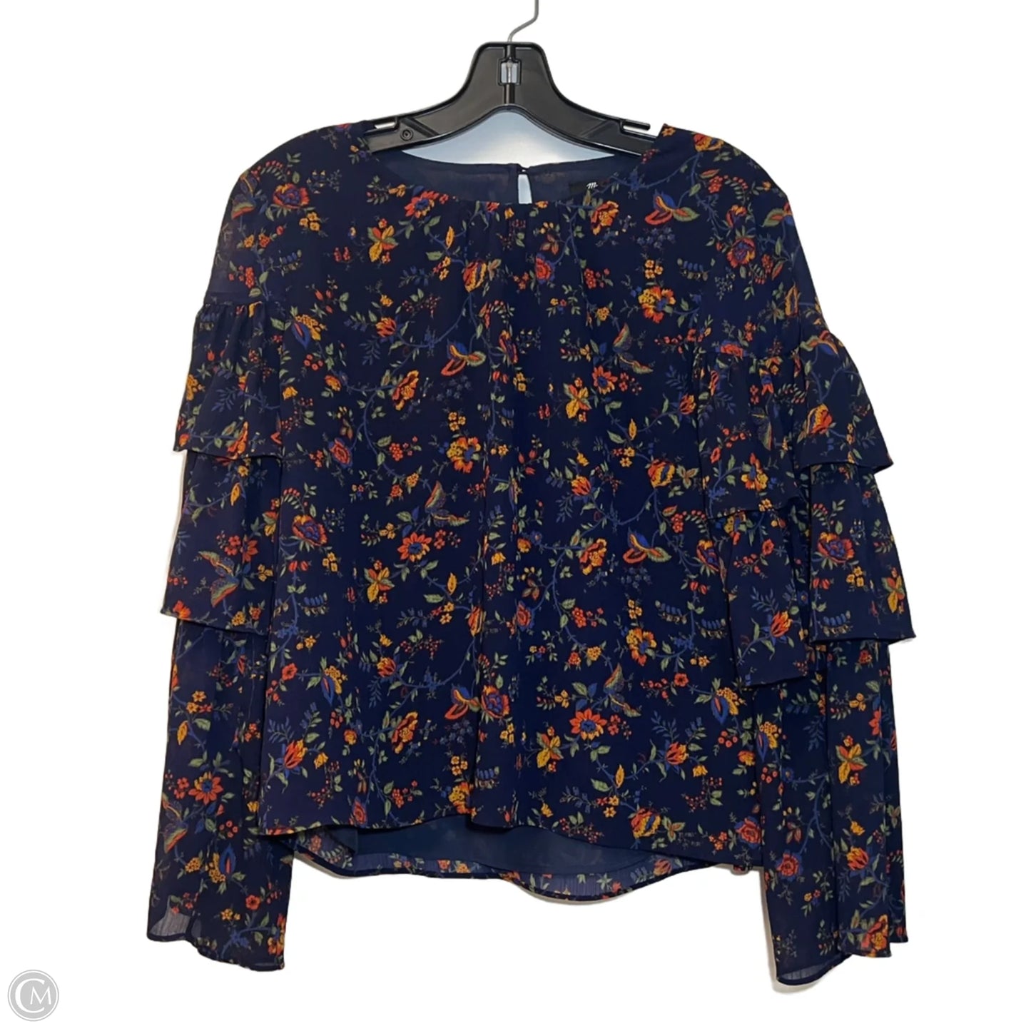 Blouse Long Sleeve By Madewell In Navy, Size: S