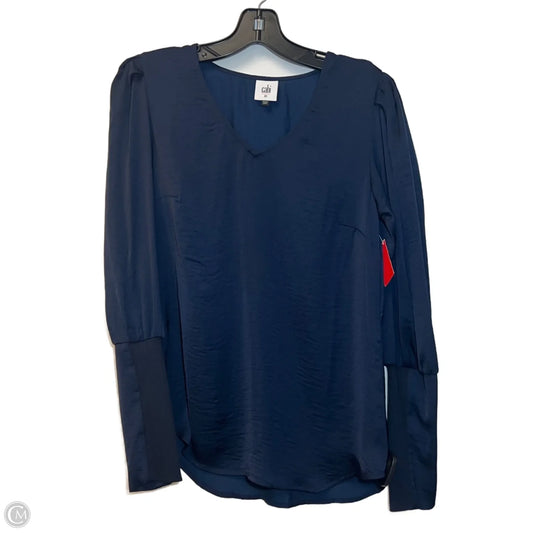 Blouse Long Sleeve By Cabi In Navy, Size: Xs