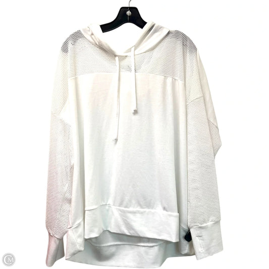 Sweatshirt Hoodie By Cato In White, Size: 3x