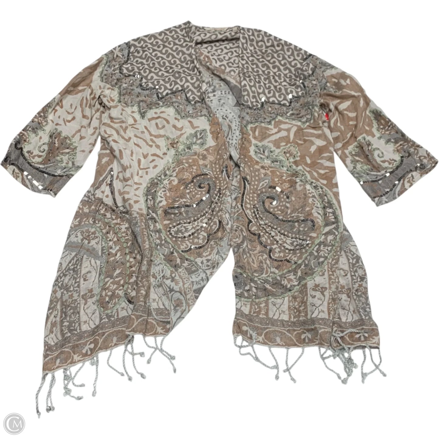 Shawl By Soft Surroundings In Brown & Grey, Size: S