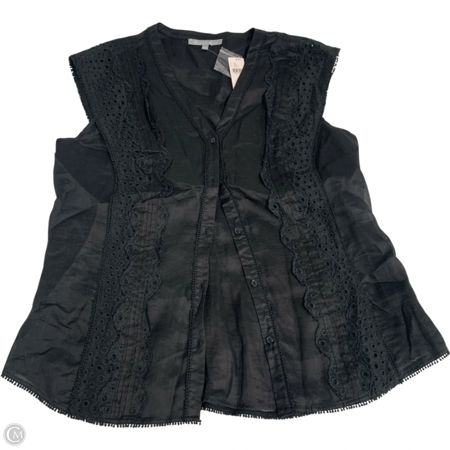 Top Short Sleeve By Daniel Rainn In Black, Size: L