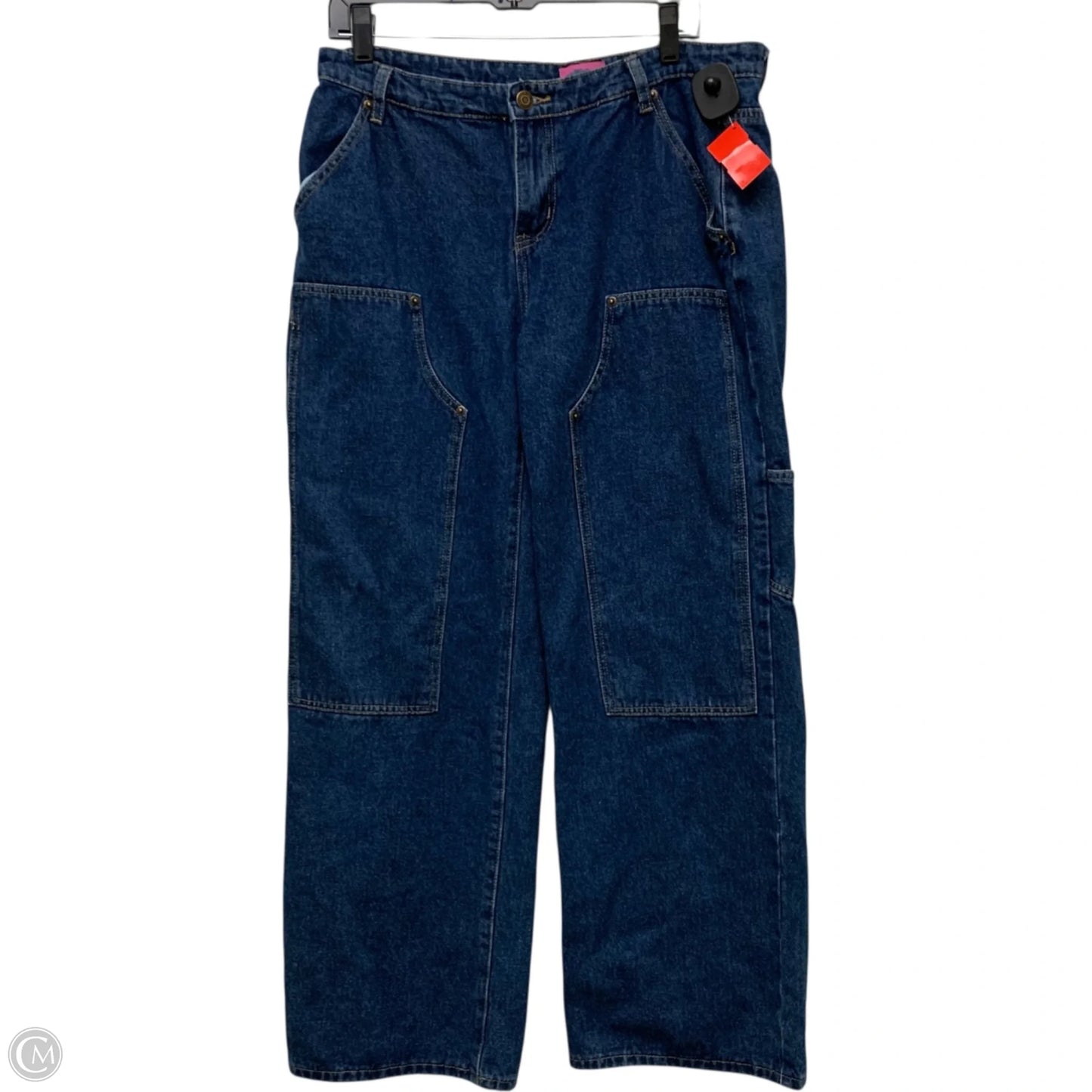 Jeans Wide Leg By Edikted In Blue Denim, Size: L