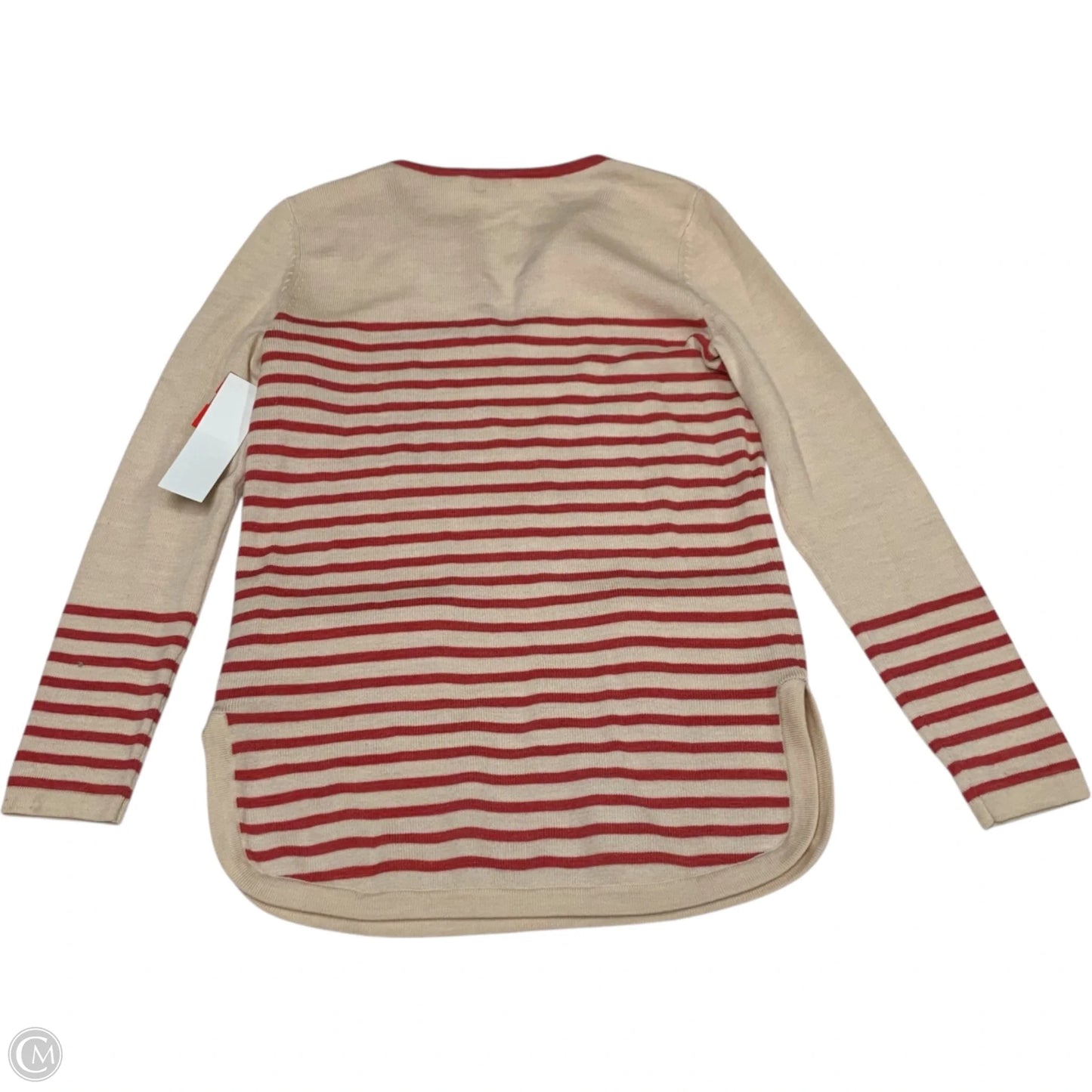 Top Long Sleeve Designer By Tory Burch In Red & Tan, Size: Xs