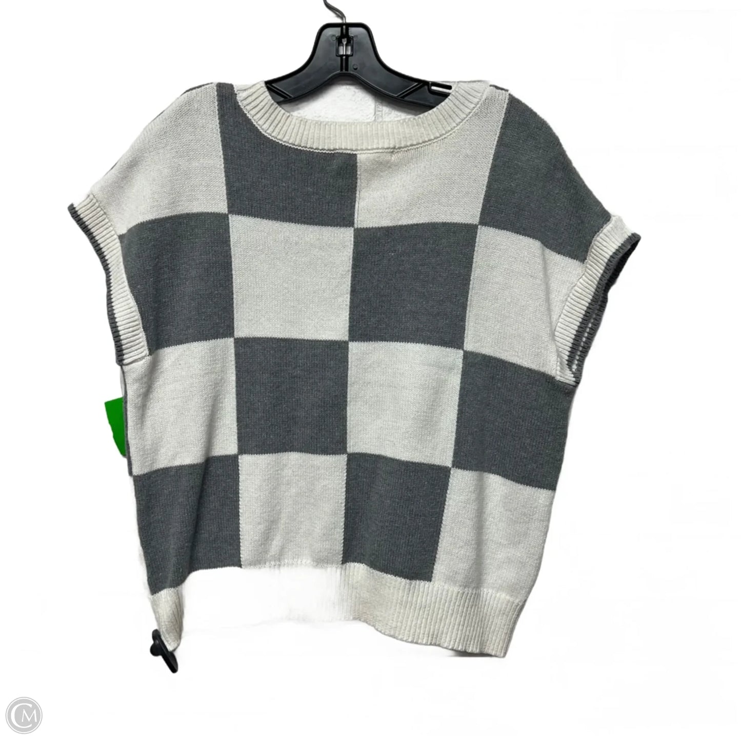 Vest Sweater By Moon And Madison In Grey & White, Size: L