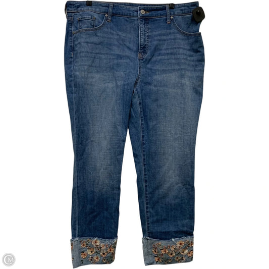 Jeans Boyfriend By Chicos In Blue Denim, Size: 14