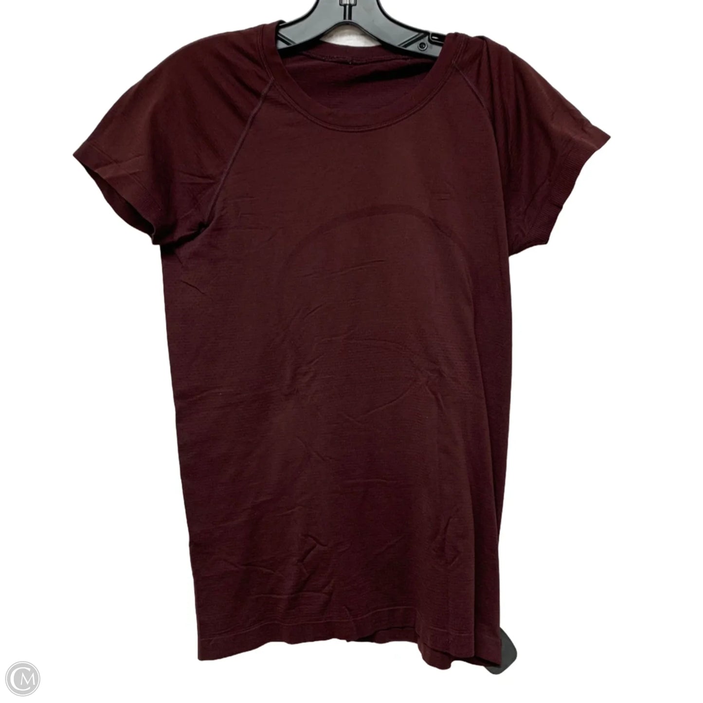 Athletic Top Short Sleeve By Lululemon In Maroon, Size: M