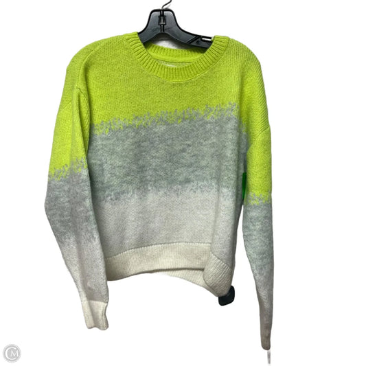 Sweater By Maeve In White & Yellow, Size: S