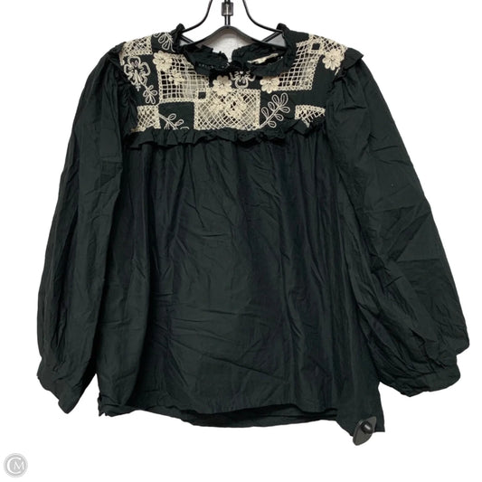 Top Long Sleeve By Entro In Black, Size: L