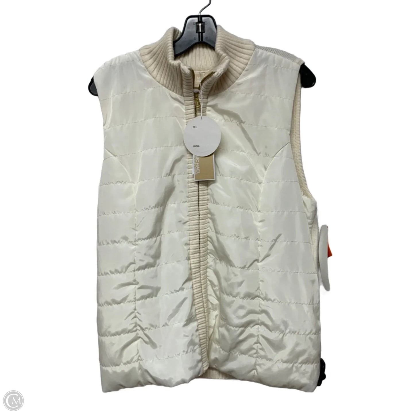 Vest Puffer & Quilted By Michael By Michael Kors In Cream, Size: L